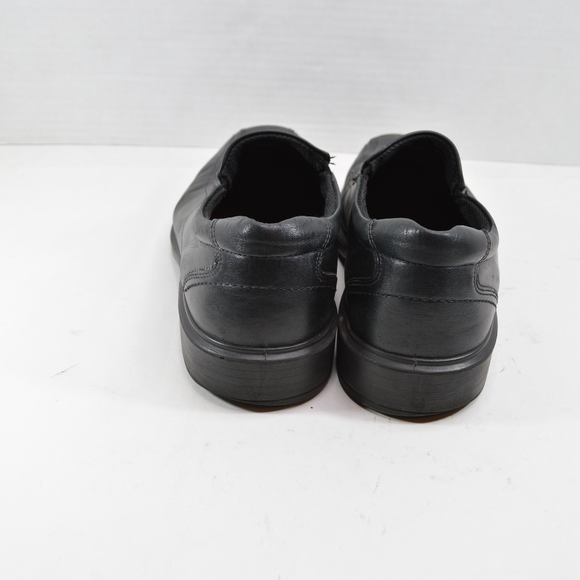 Ecco Mens EU 47 13 Slip On Leather Loafers Black